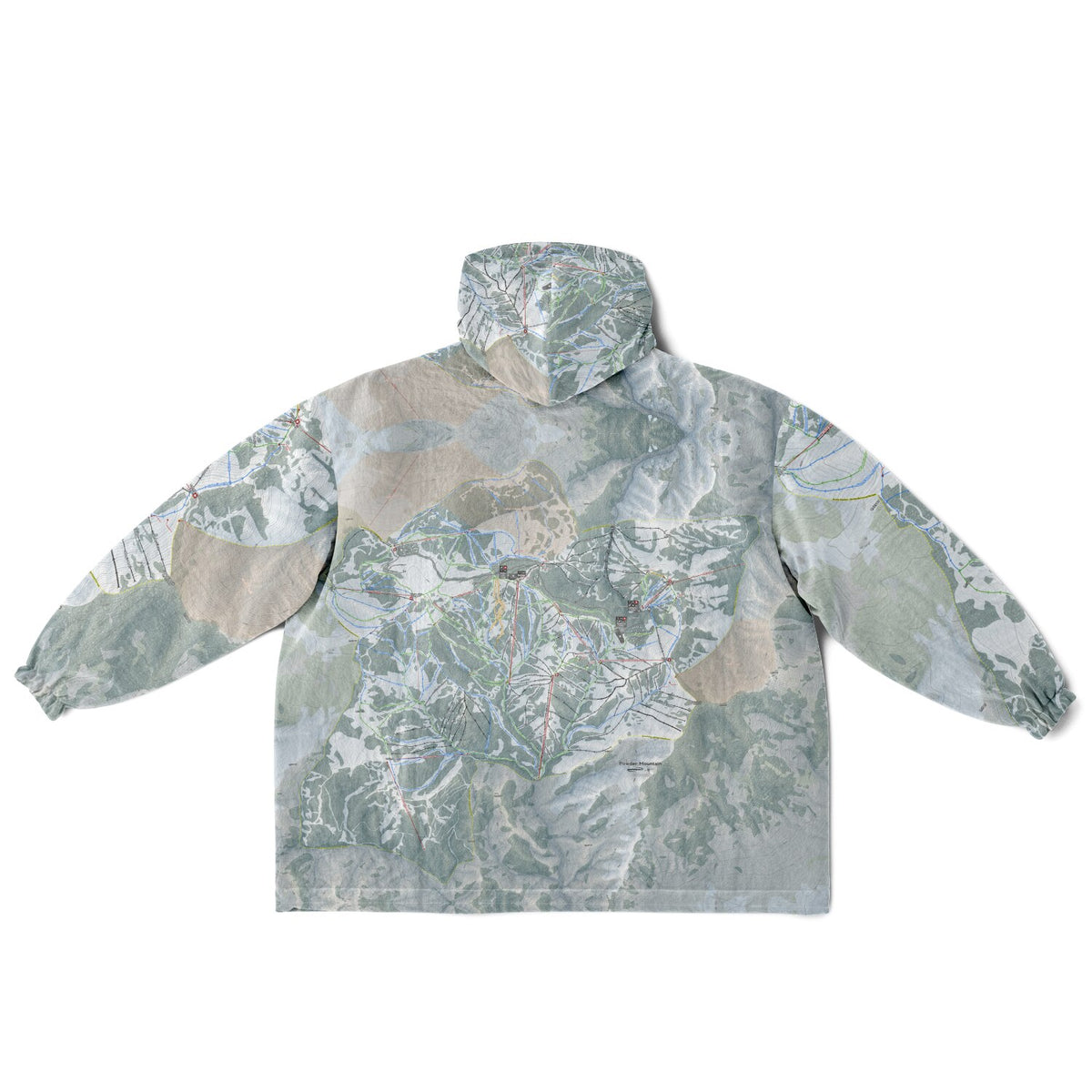 Powder Mountain, Utah Ski Resort Map Reversible Snug Hoodie