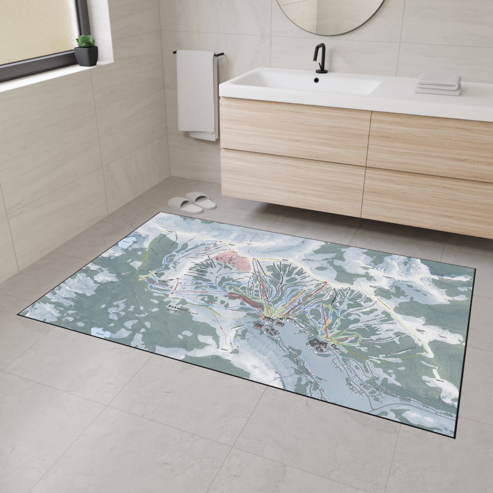 Kirkwood, California Ski Resort Map Heavy Duty Floor Mat