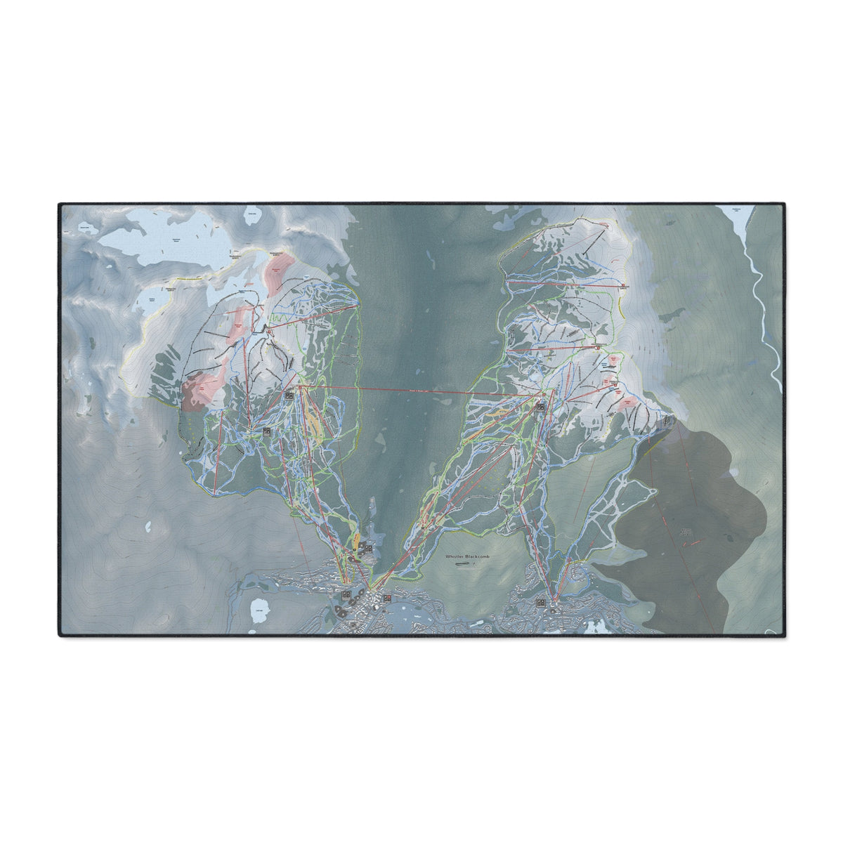 Whistler Blackcomb, British Columbia Ski Resort Map Heavy Duty Floor Mat