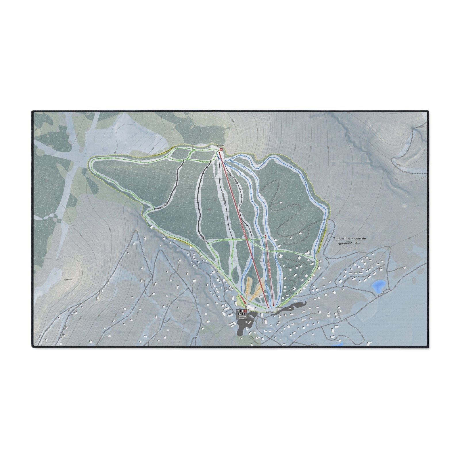 Timberline Mountain, West Virginia Ski Resort Map Heavy Duty Floor Mat