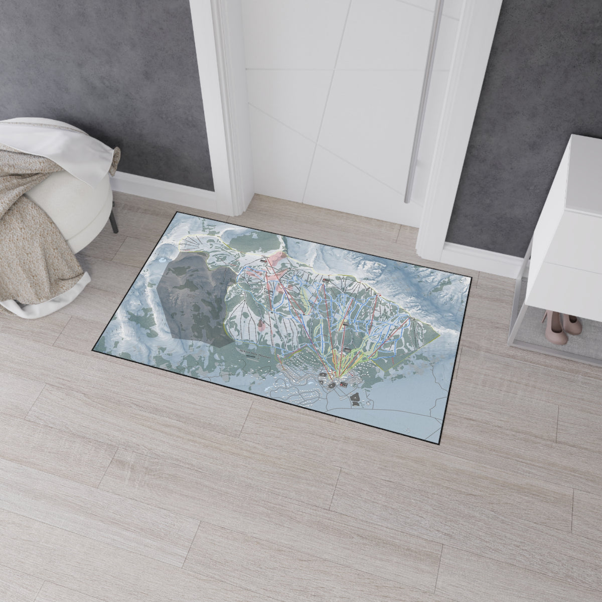 Jackson Hole Mountain, Wyoming Ski Resort Map Heavy Duty Floor Mat