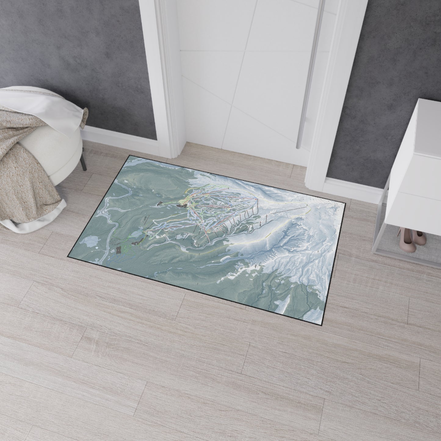 Mt Hood Meadows, Oregon Ski Resort Map Heavy Duty Floor Mat