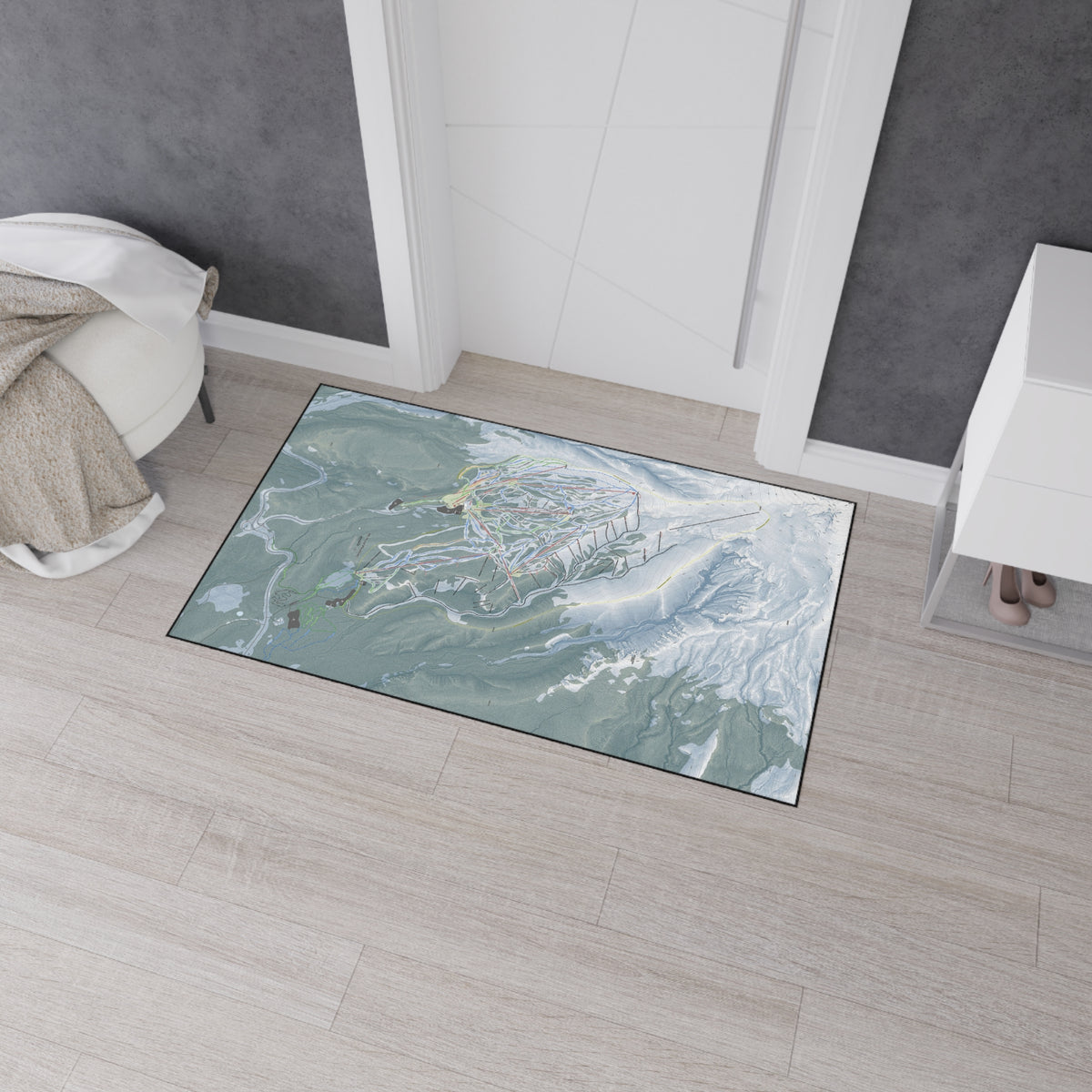 Mt Hood Meadows, Oregon Ski Resort Map Heavy Duty Floor Mat