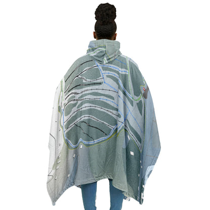 Mont Alta, Quebec Ski Resort Map Flannel Blanket Poncho