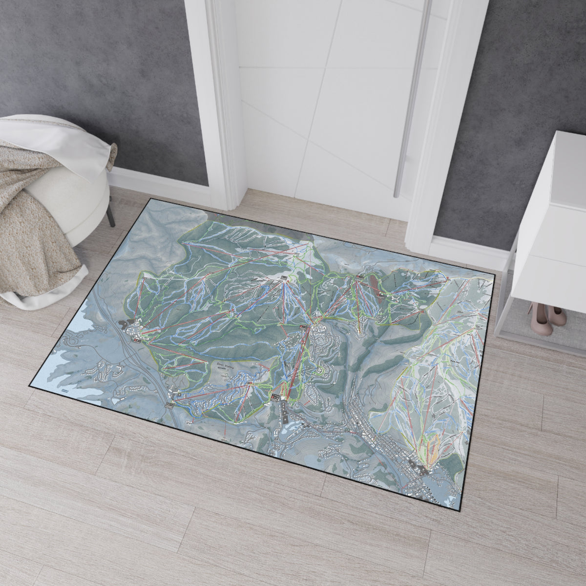 Deer Valley, Utah Ski Resort Map Heavy Duty Floor Mat