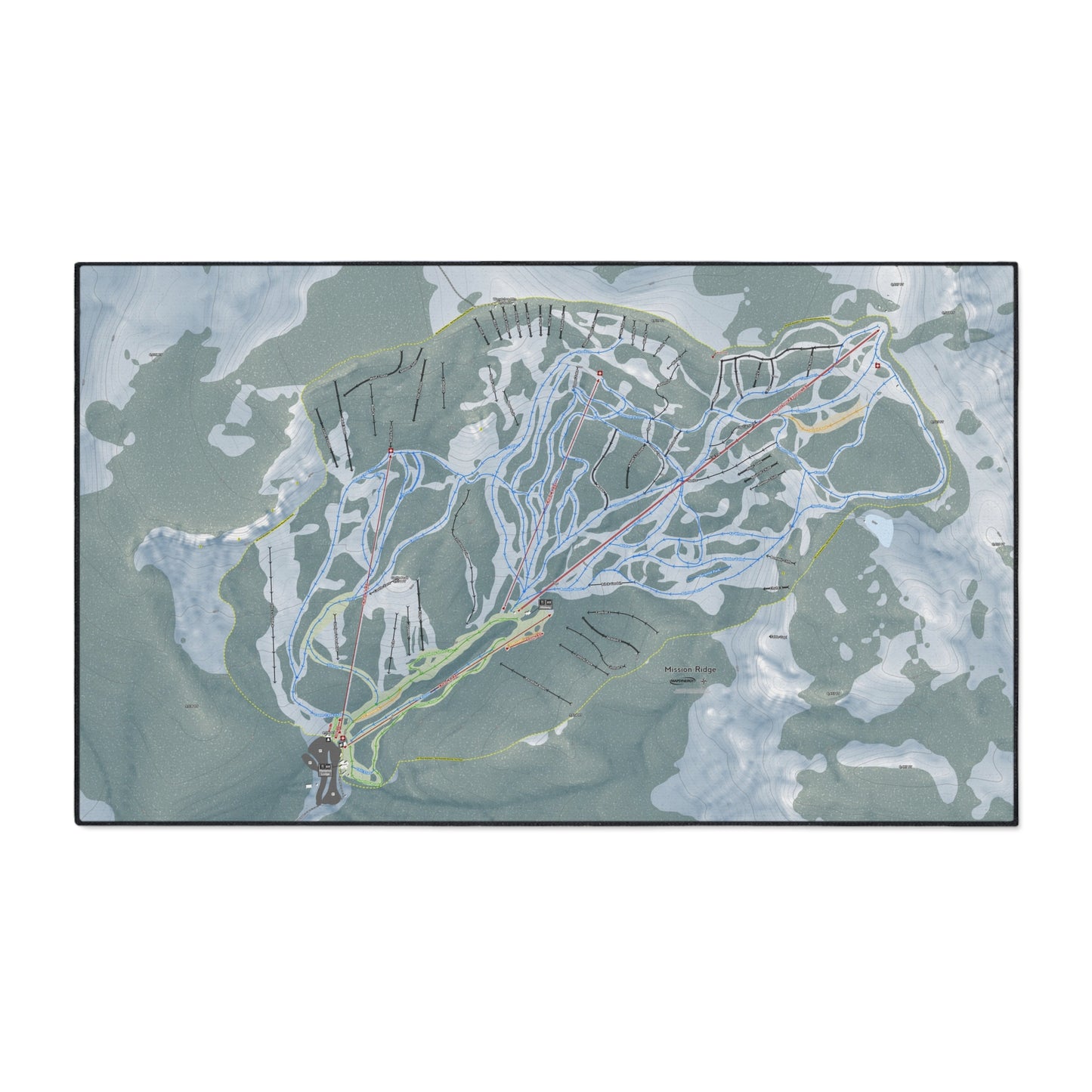 Mission Ridge, Washington Ski Resort Map Heavy Duty Floor Mat