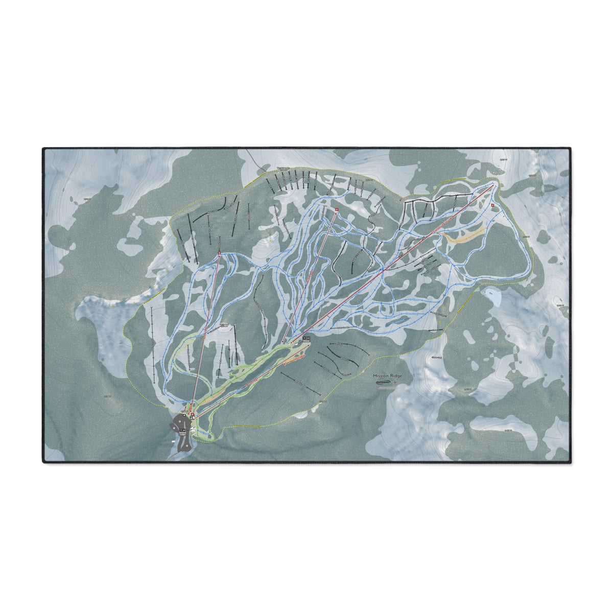 Mission Ridge, Washington Ski Resort Map Heavy Duty Floor Mat