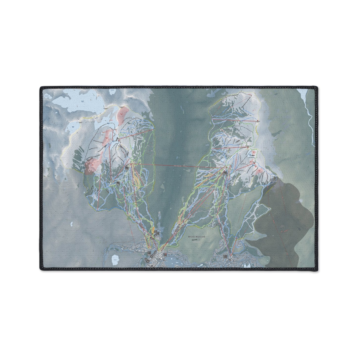 Whistler Blackcomb, British Columbia Ski Resort Map Heavy Duty Floor Mat