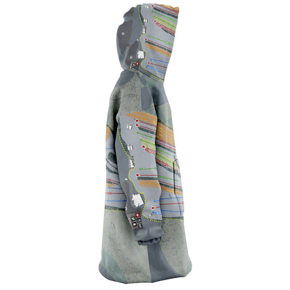 Ski Ward, Massachusetts Ski Trail Map Snug Hoodie