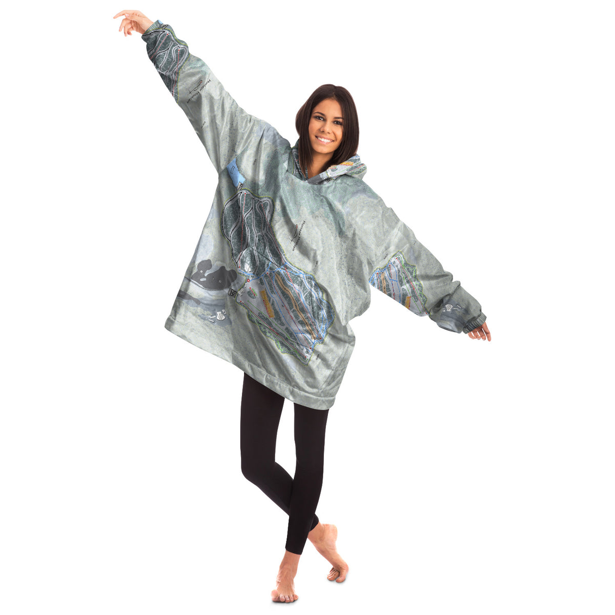 Montage Mountain, Pennsylvania Ski Trail Map Snug Hoodie