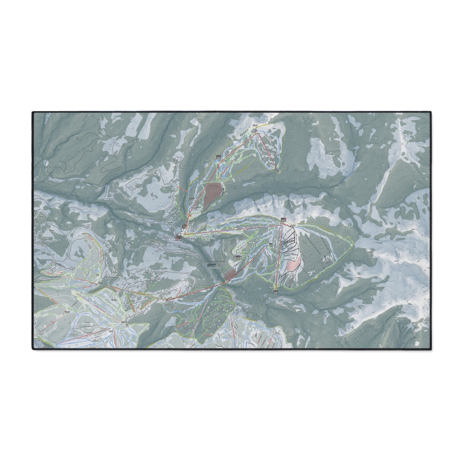 Yellowstone Club, Montana Ski Resort Map Heavy Duty Floor Mat