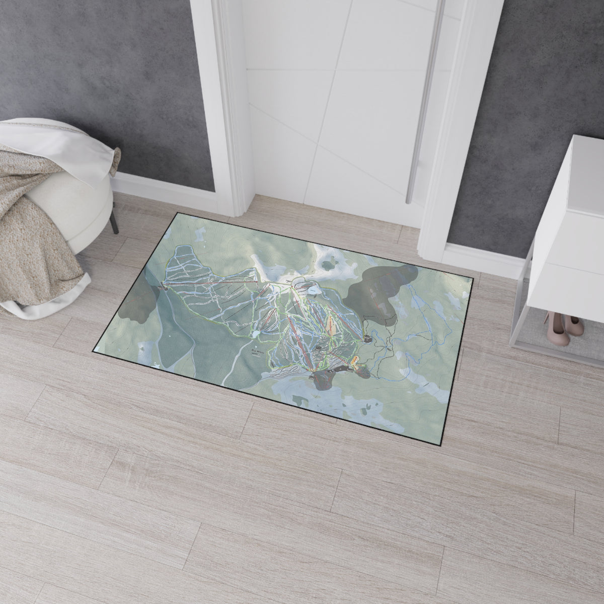Big White, British Columbia Ski Resort Map Heavy Duty Floor Mat