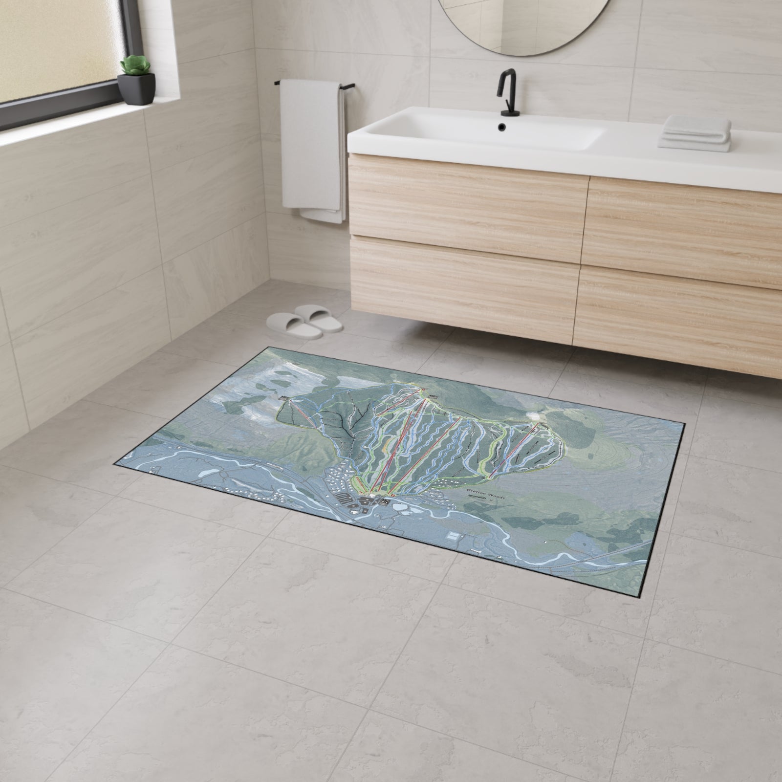 Bretton Woods, New Hampshire Ski Resort Map Heavy Duty Floor Mat