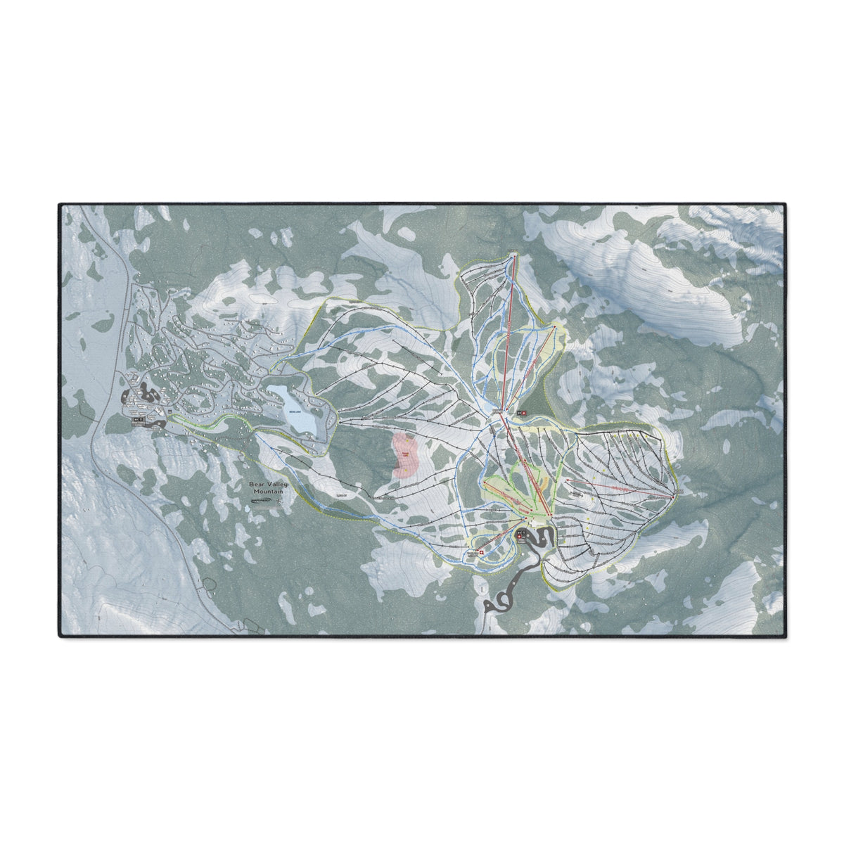 Bear Valley Mountain, California Ski Resort Map Heavy Duty Floor Mat