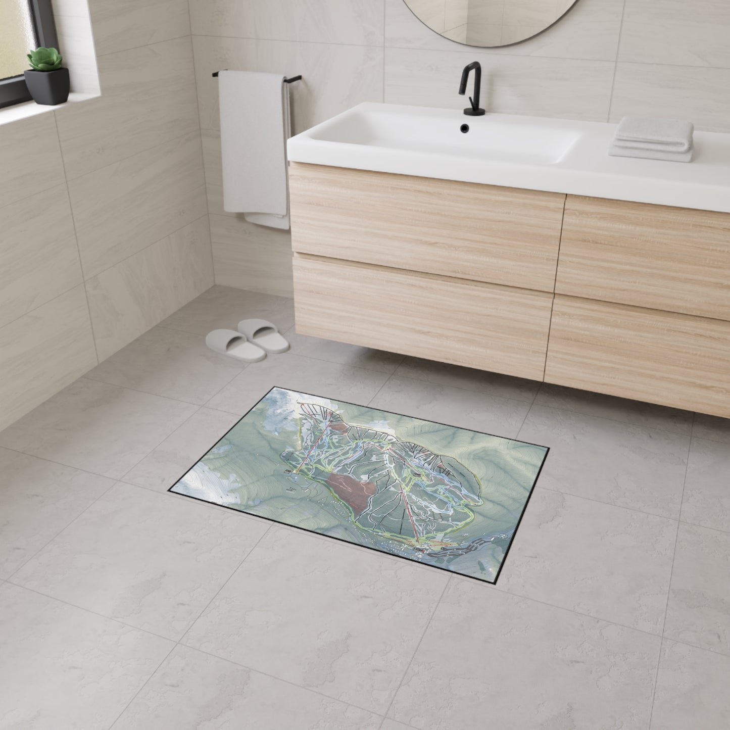 Taos, New Mexico Ski Resort Map Heavy Duty Floor Mat