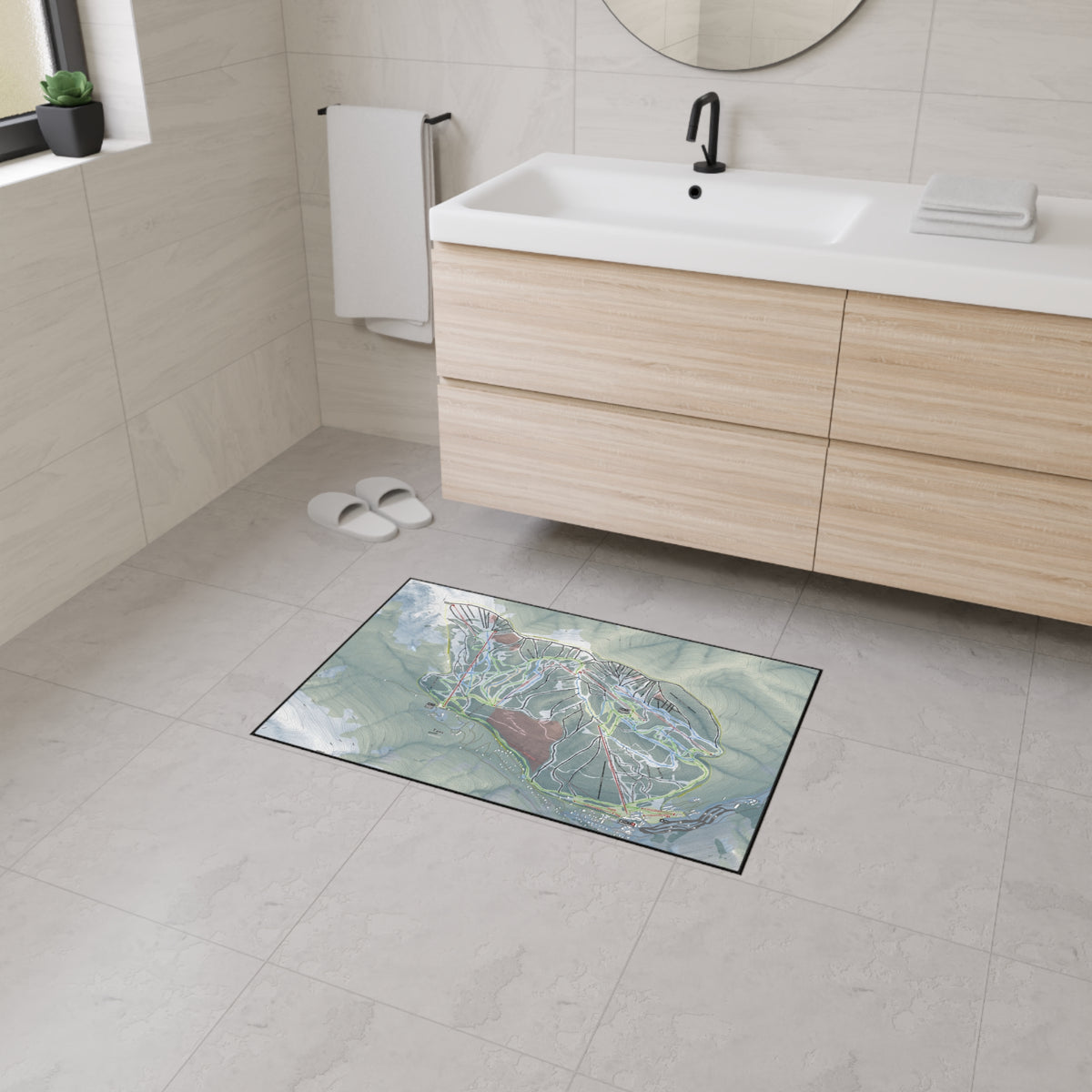 Taos, New Mexico Ski Resort Map Heavy Duty Floor Mat