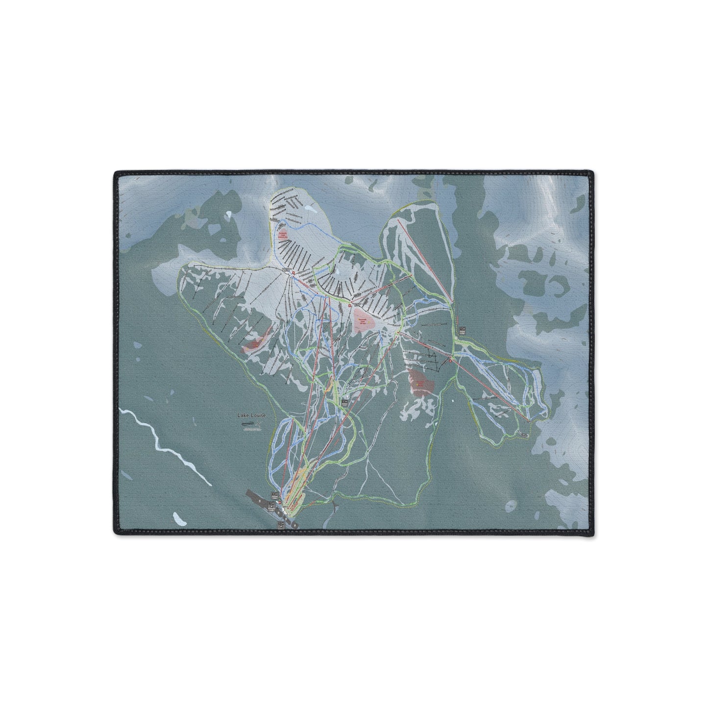 Lake Loiuse, Alberta Ski Resort Map Heavy Duty Floor Mat