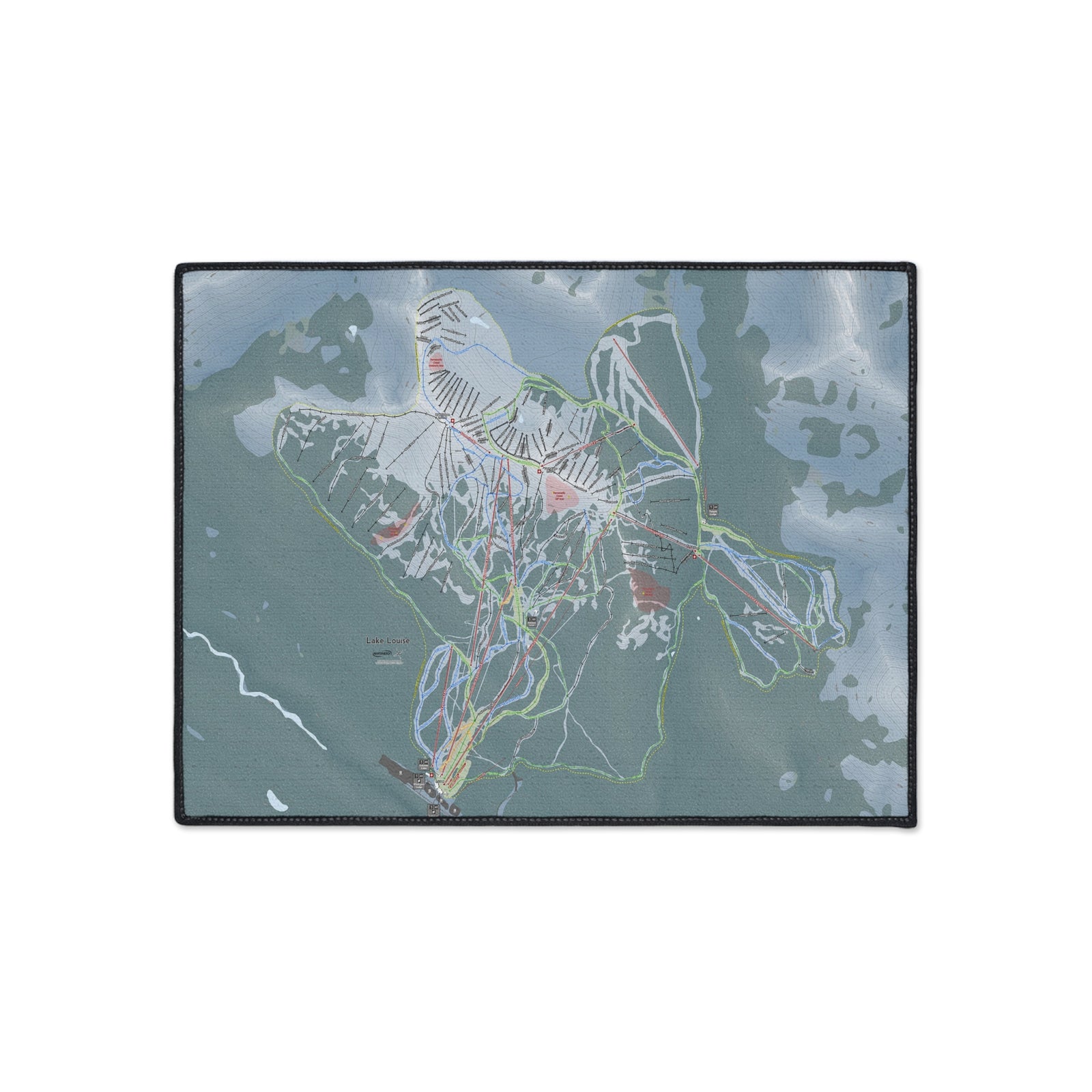 Lake Loiuse, Alberta Ski Resort Map Heavy Duty Floor Mat