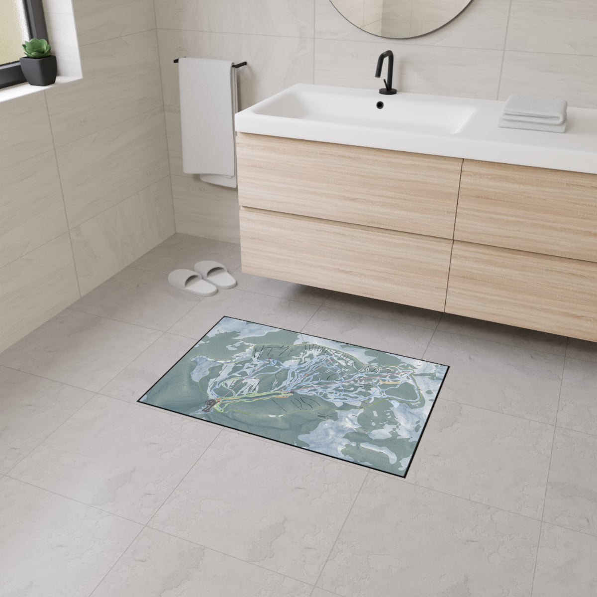 Mission Ridge, Washington Ski Resort Map Heavy Duty Floor Mat