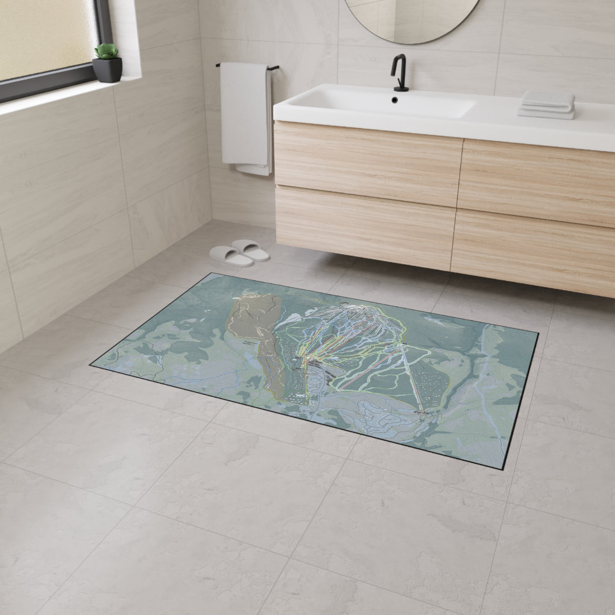 Sugarloaf, Maine Ski Resort Map Heavy Duty Floor Mat