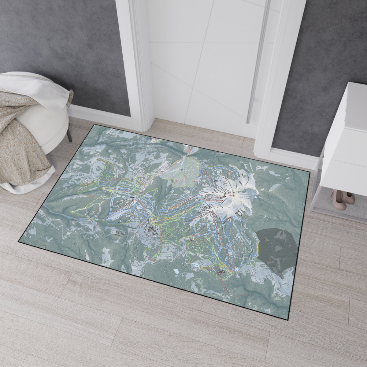 Big Sky, Montana Ski Resort Map Heavy Duty Floor Mat