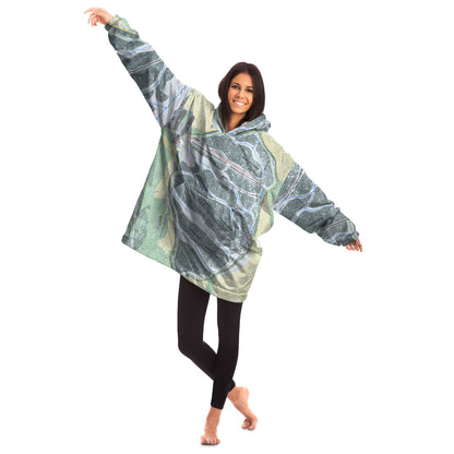 Porcupine Mountains, Michigan Ski Trail Map Snug Hoodie - Powderaddicts