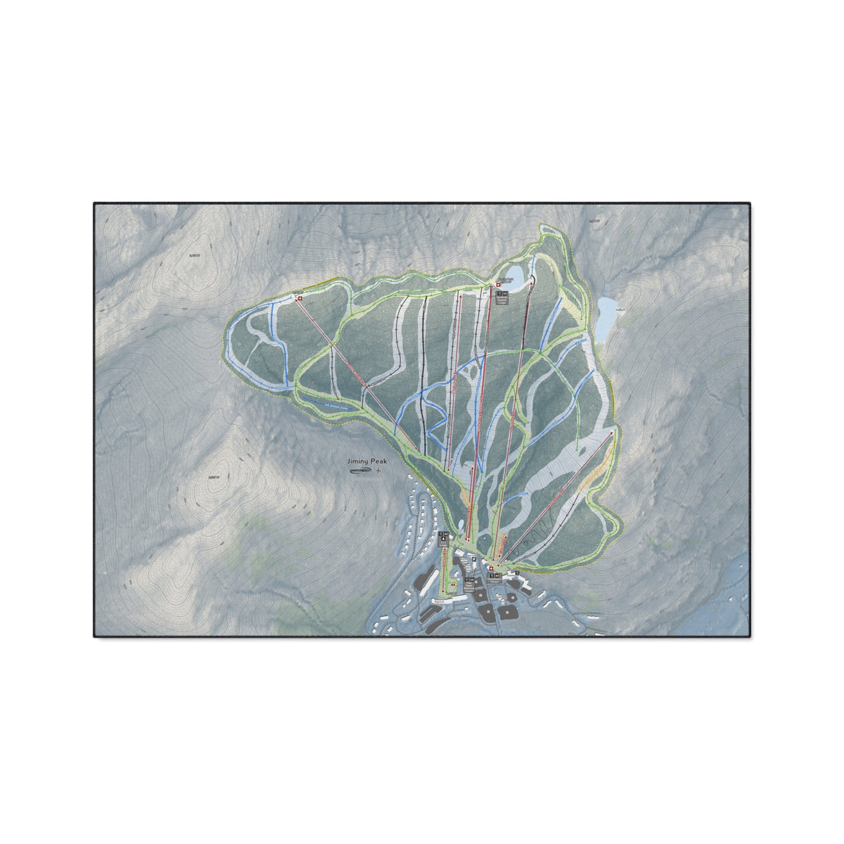 Jiminy Peak, Massachusetts Ski Resort Map Heavy Duty Floor Mat