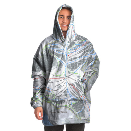 Donner Ski Ranch, California Ski Trail Map - Snug Hoodie - Powderaddicts