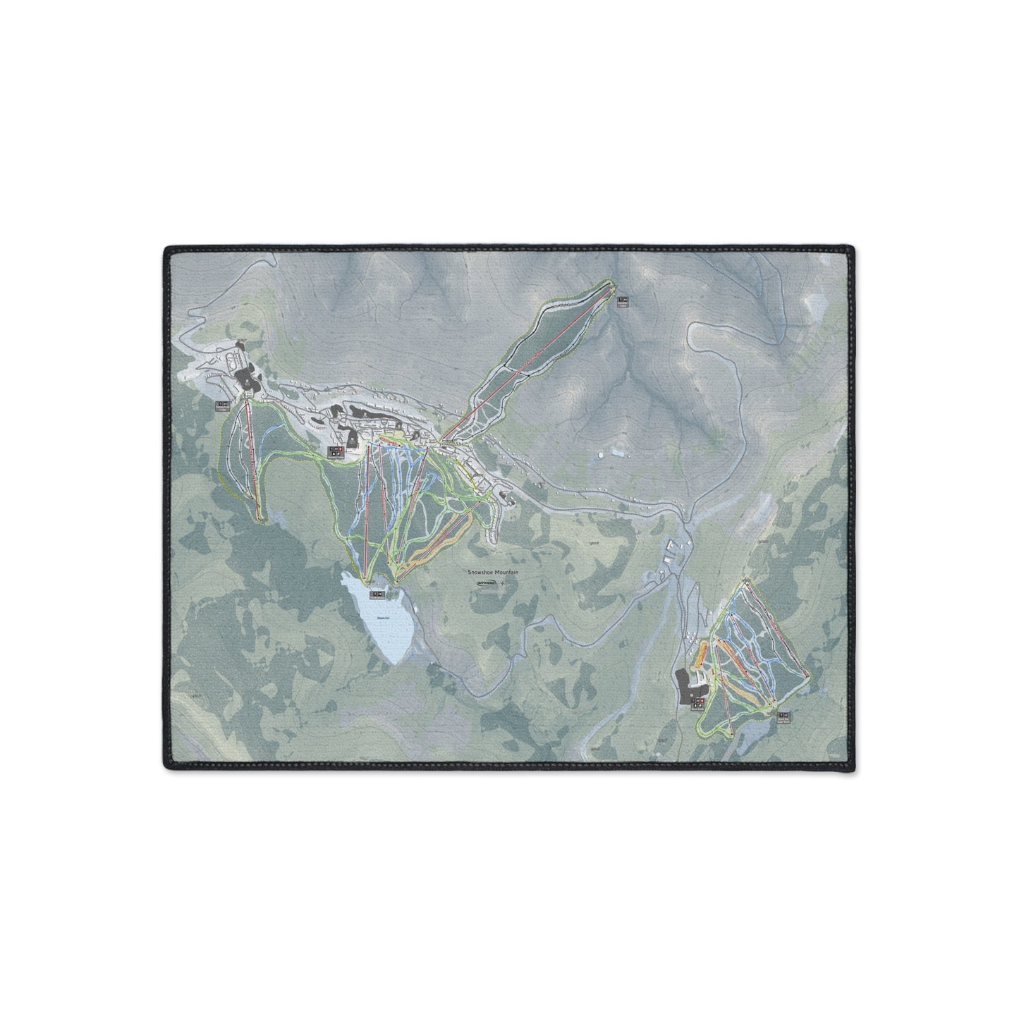 Snowshoe Mountain, West Virginia Ski Resort Map Heavy Duty Floor Mat