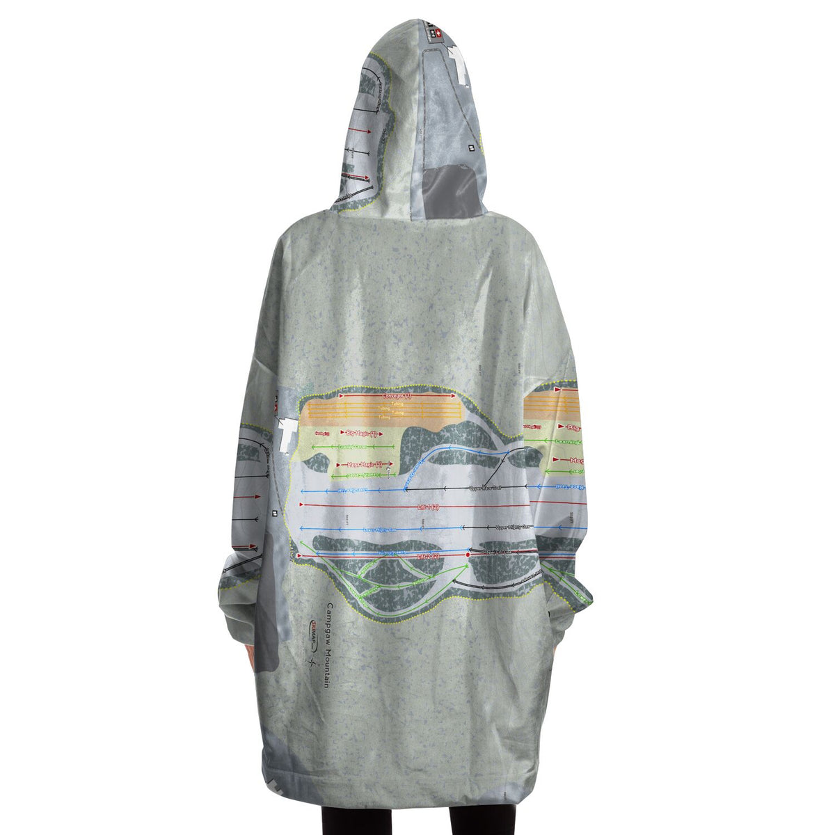 Campgaw Mountain, New Jersey  Ski Trail Map - Snug Hoodie