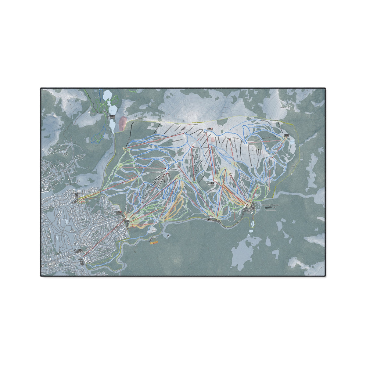 Mammoth Mountain, California Ski Resort Map Heavy Duty Floor Mat