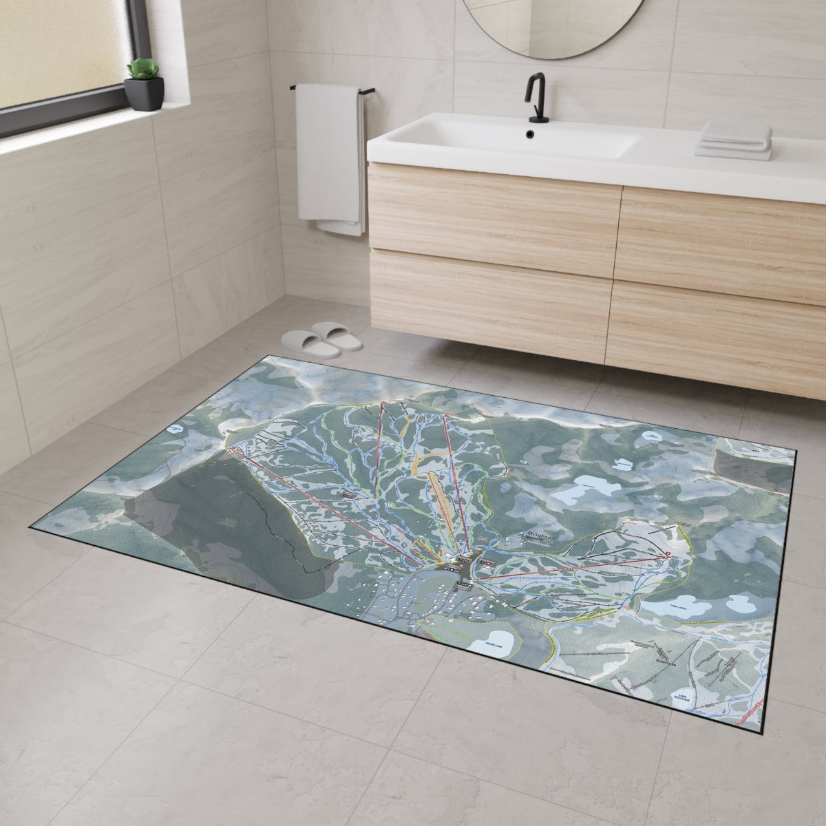 Brighton, Utah Ski Resort Map Heavy Duty Floor Mat