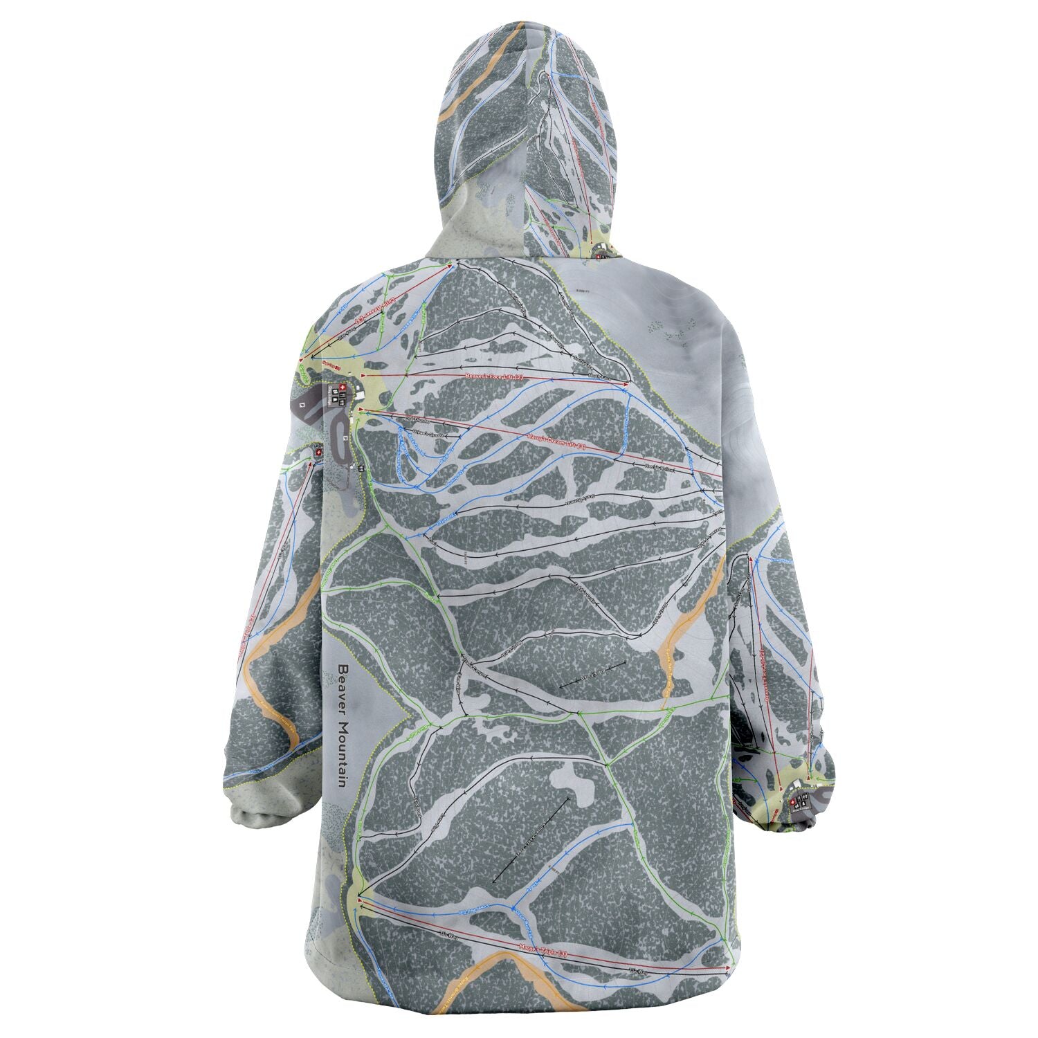 Beaver Mountain, Utah Ski Trail Map - Snug Hoodie