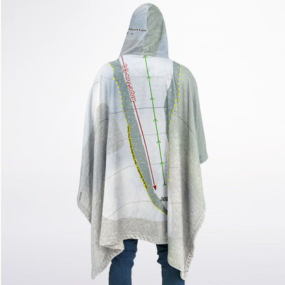 Adventure Mountain, Michigan Ski Resort Map Flannel Blanket Poncho