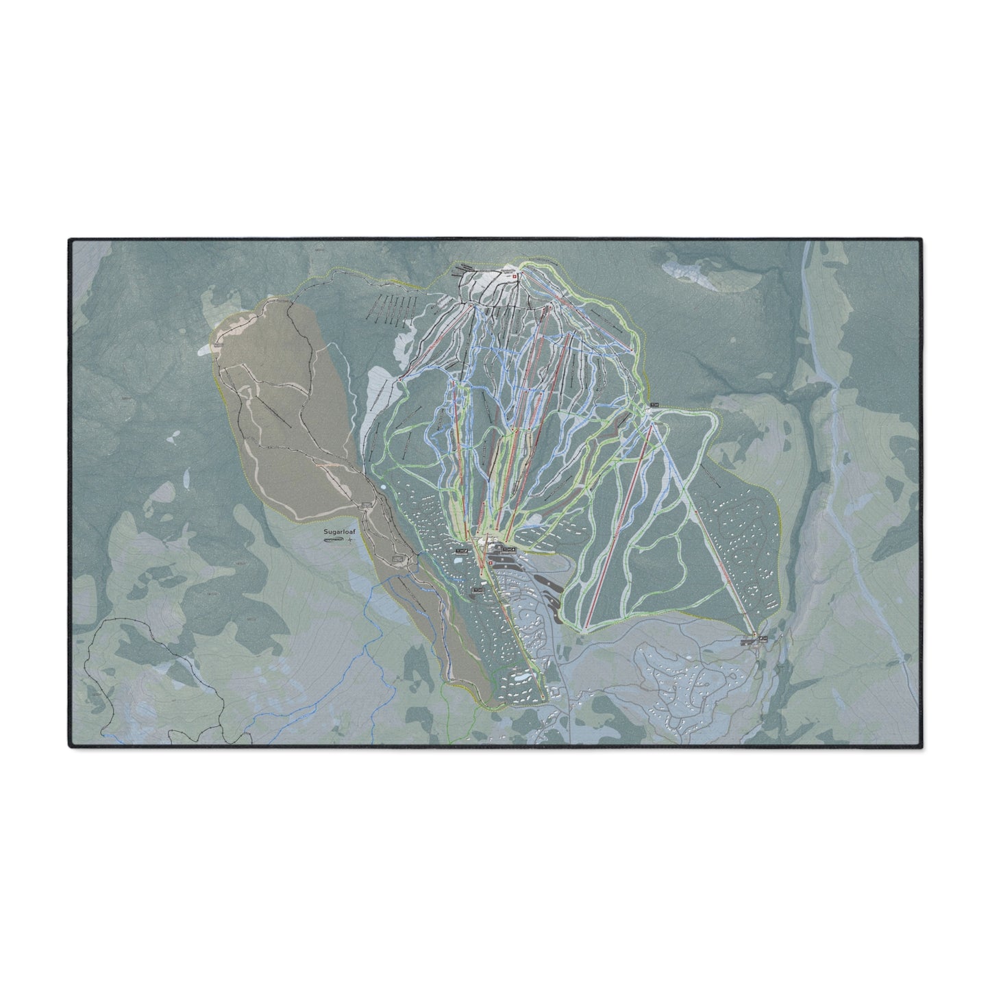 Sugarloaf, Maine Ski Resort Map Heavy Duty Floor Mat