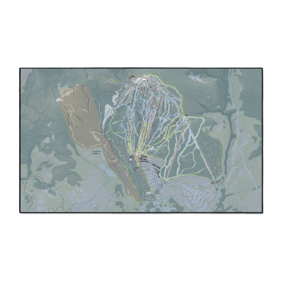 Sugarloaf, Maine Ski Resort Map Heavy Duty Floor Mat