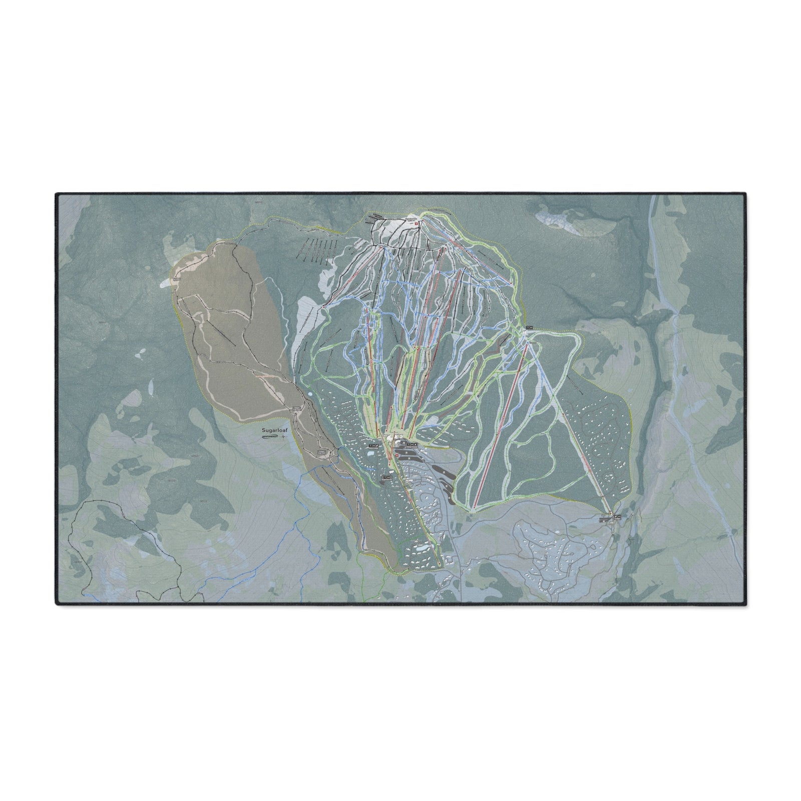 Sugarloaf, Maine Ski Resort Map Heavy Duty Floor Mat