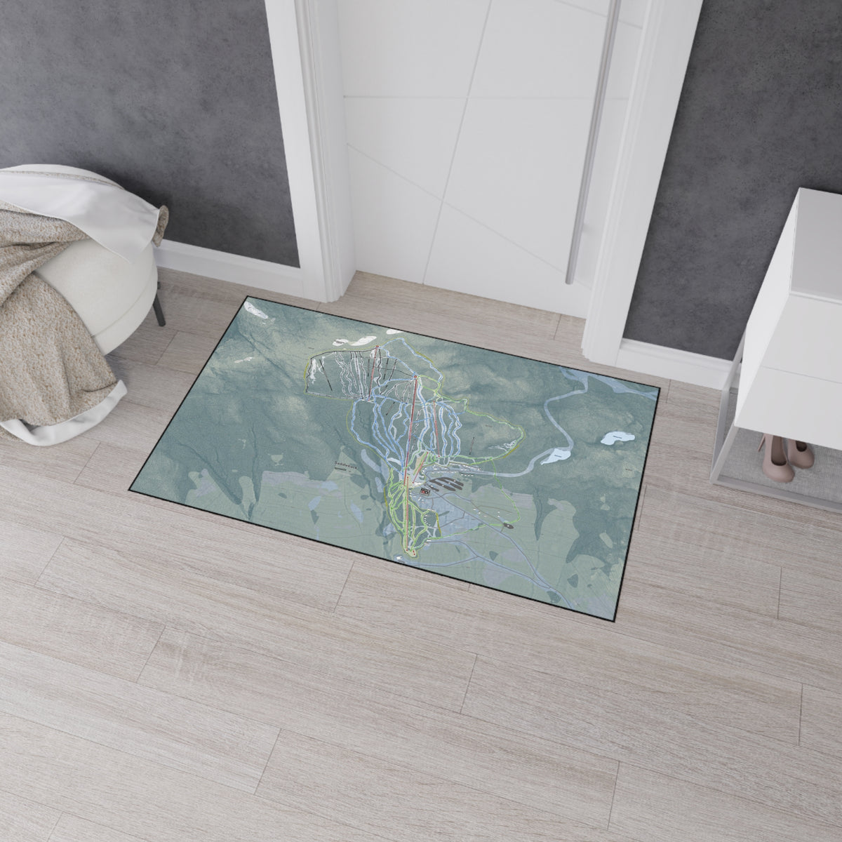 Saddleback Mountain, Maine Ski Resort Map Heavy Duty Floor Mat