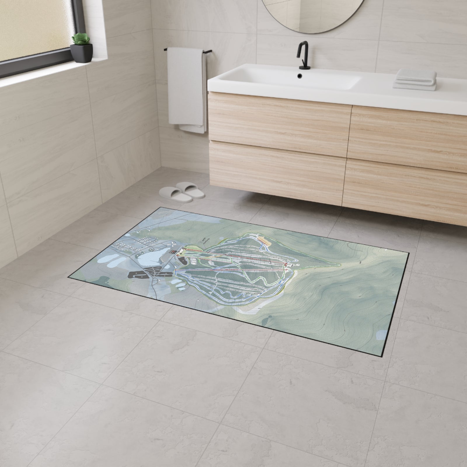 Elk Mountain, Pennsylvania Ski Resort Map Heavy Duty Floor Mat