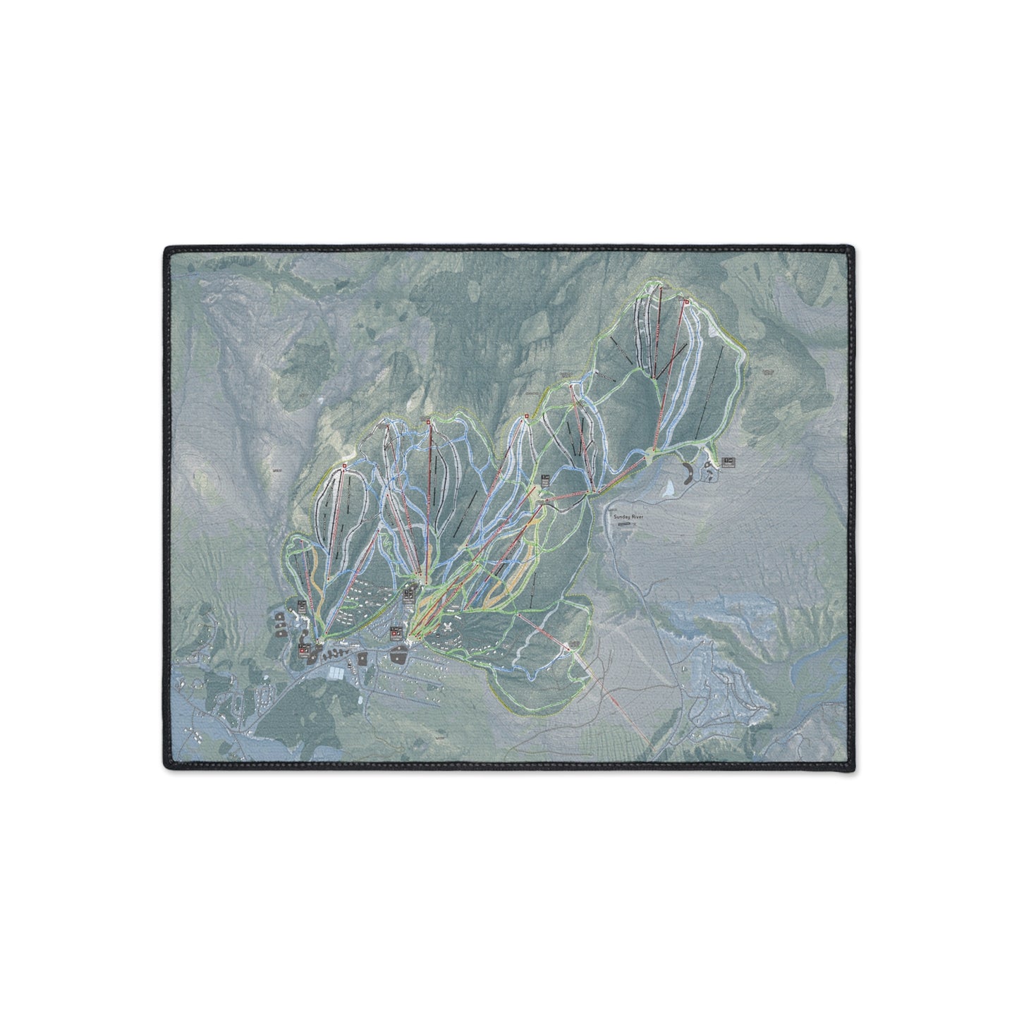 Sunday River, Maine Ski Resort Map Heavy Duty Floor Mat