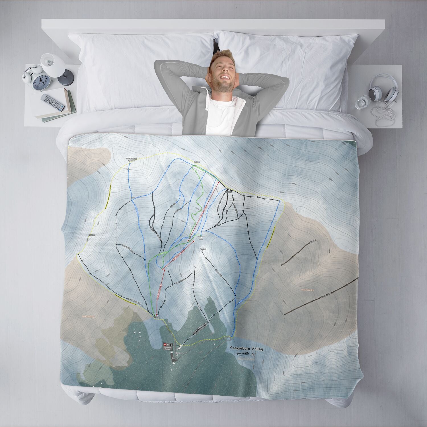 Craigieburn Valley, New Zealand Ski Resort Map XL Blanket