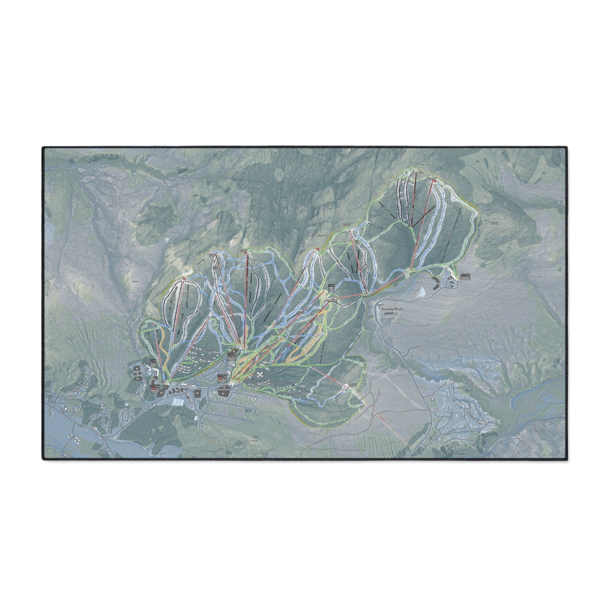 Sunday River, Maine Ski Resort Map Heavy Duty Floor Mat