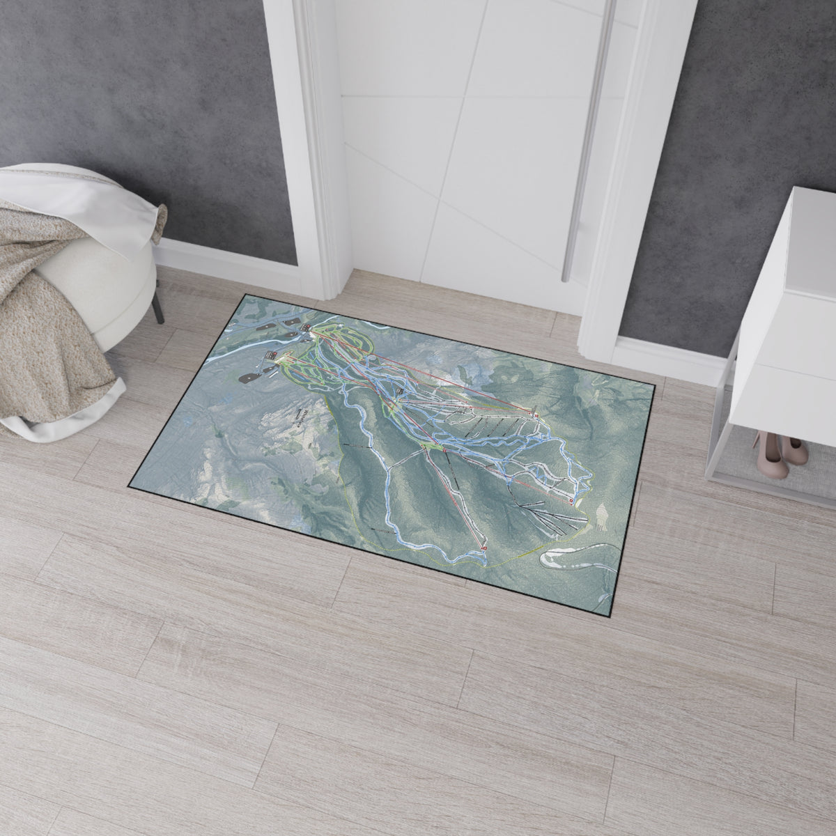 Whiteface Mountain, New York Ski Resort Map Heavy Duty Floor Mat