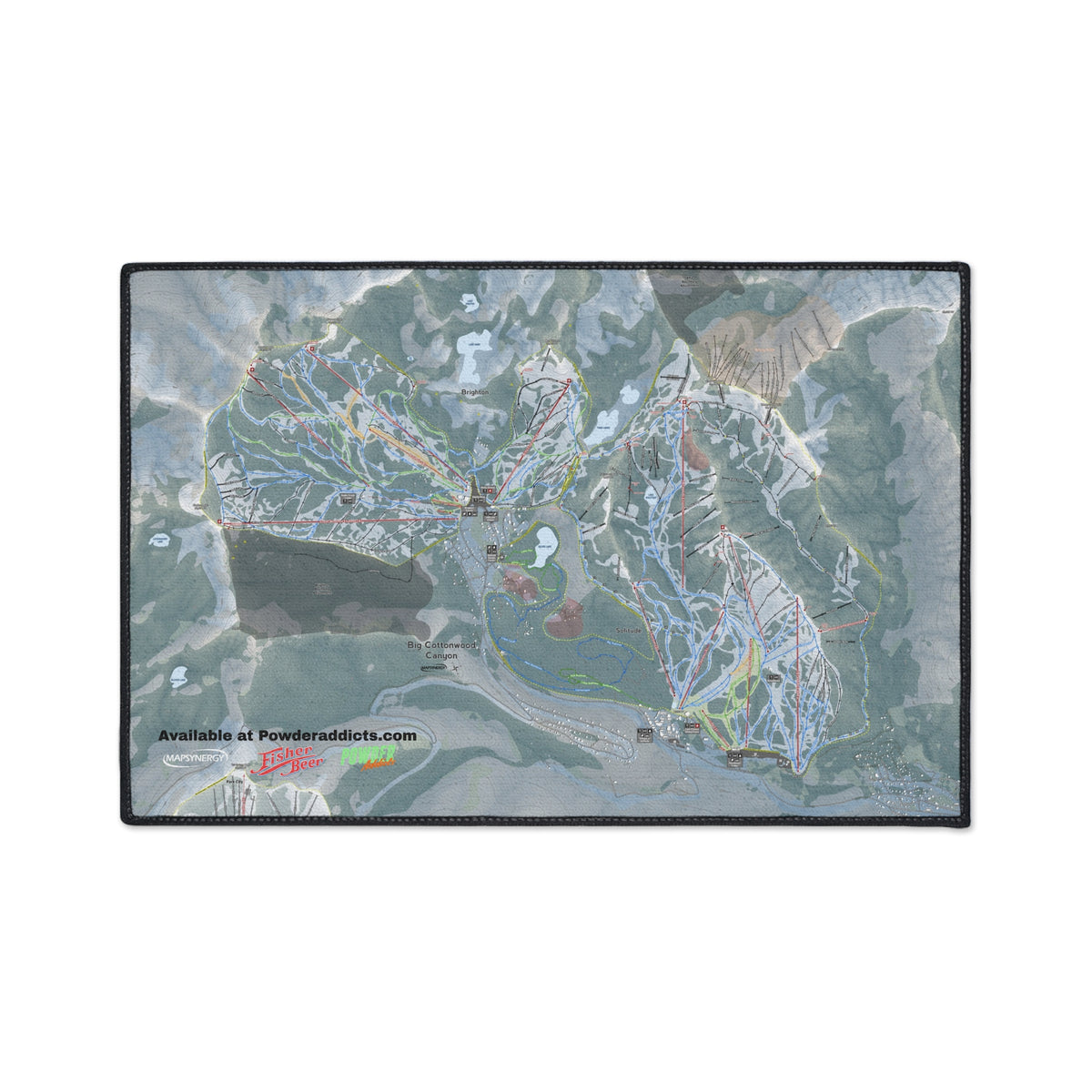 FISHER Big Cottonwood Canyon, Utah Ski Resort Map Heavy Duty Floor Mat