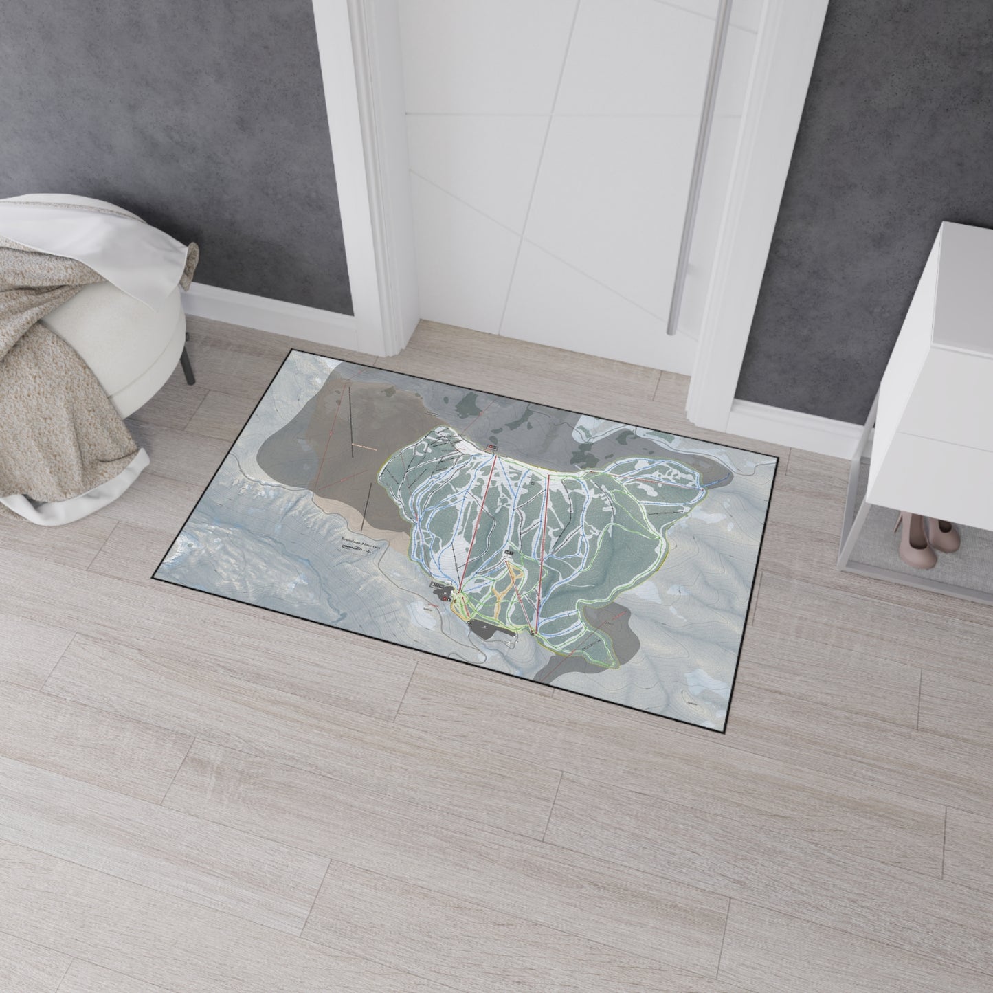 Brundage Mountain, Idaho Ski Resort Map Heavy Duty Floor Mat
