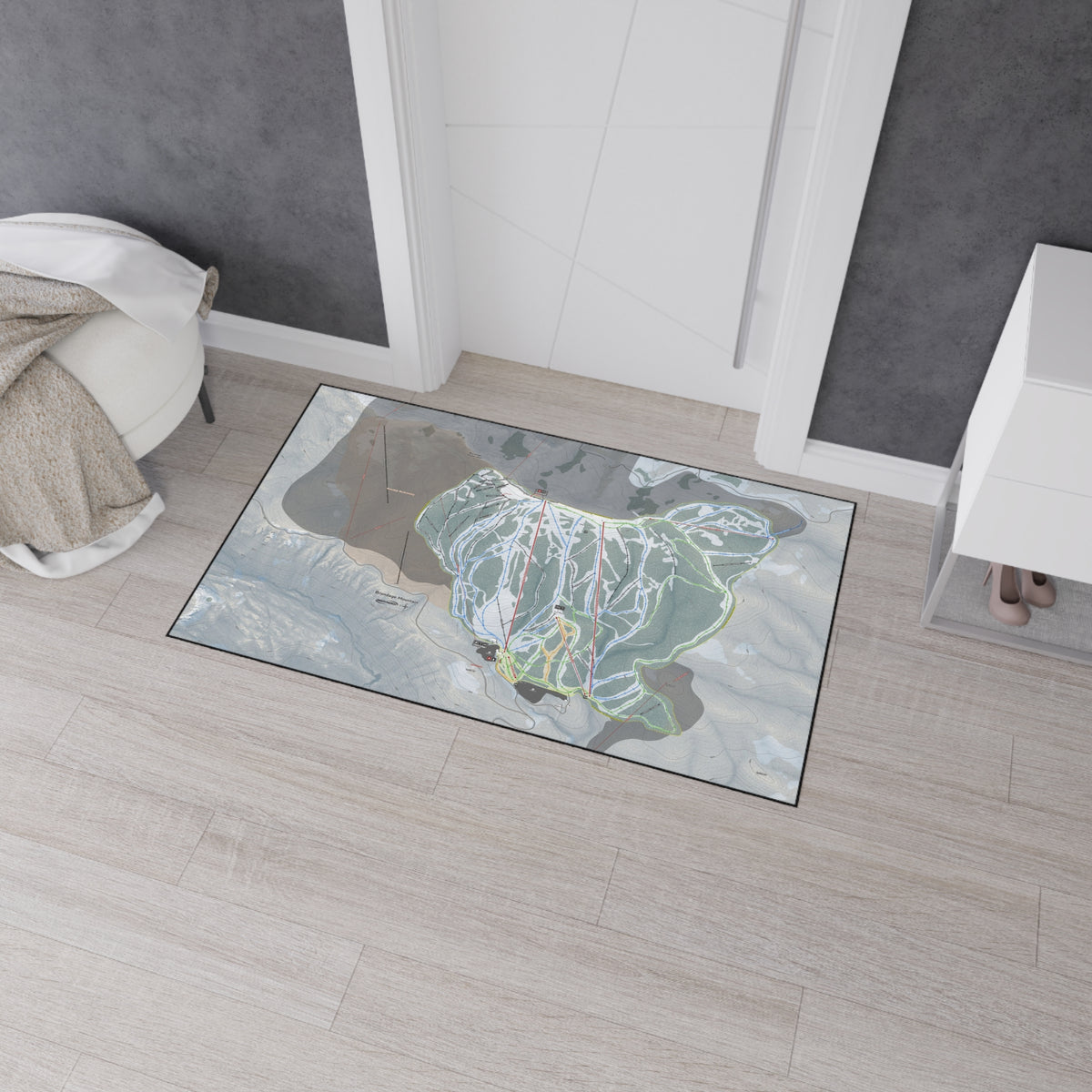 Brundage Mountain, Idaho Ski Resort Map Heavy Duty Floor Mat