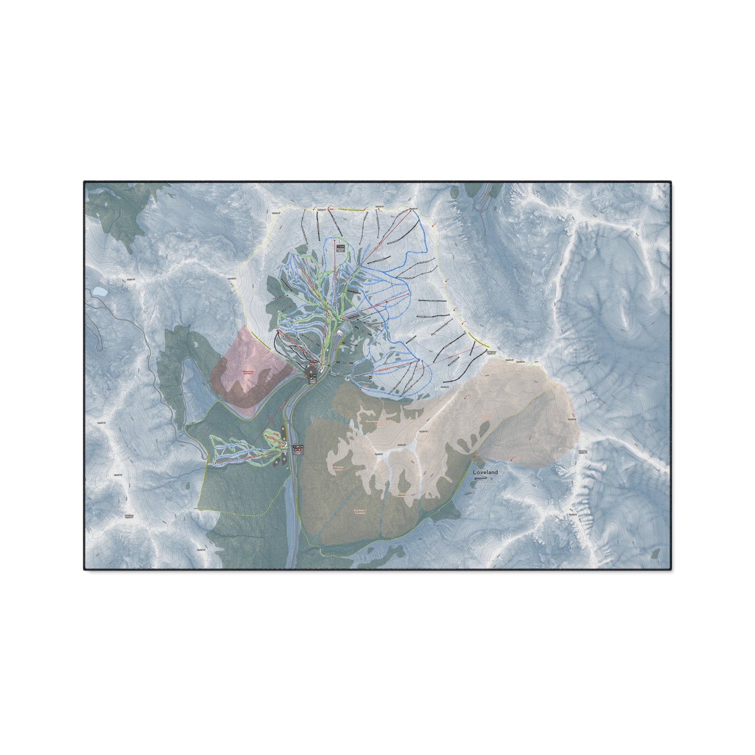 Loveland, Colorado Ski Resort Map Heavy Duty Floor Mat