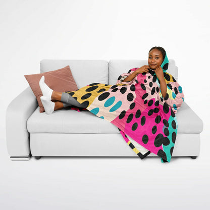 Leopard Print Pattern, Flannel Blanket Poncho