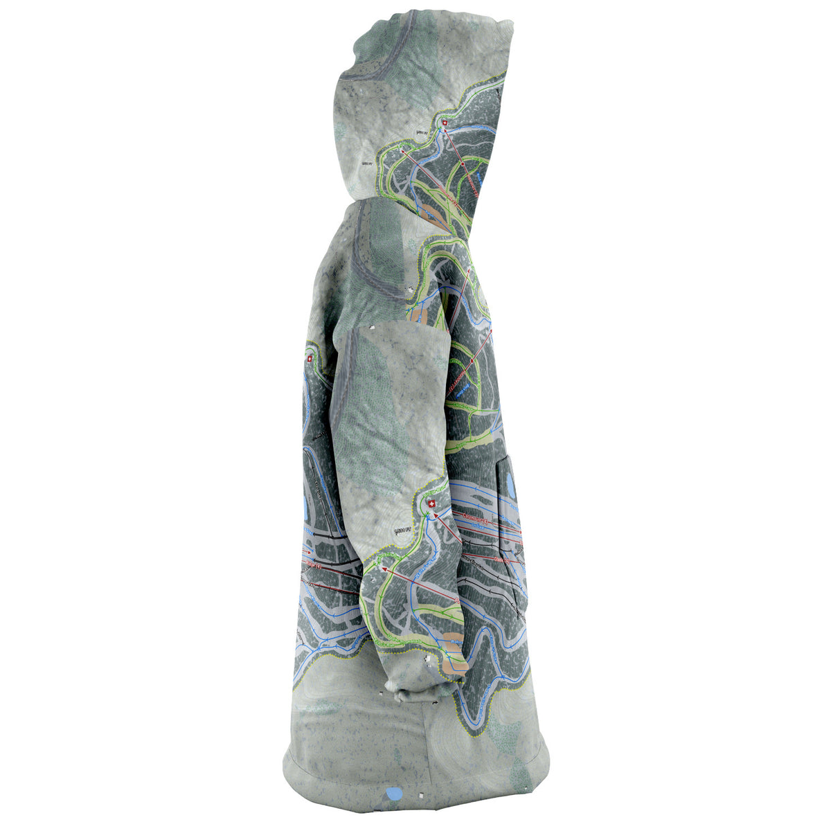 Catamount, New York Ski Trail Map - Snug Hoodie