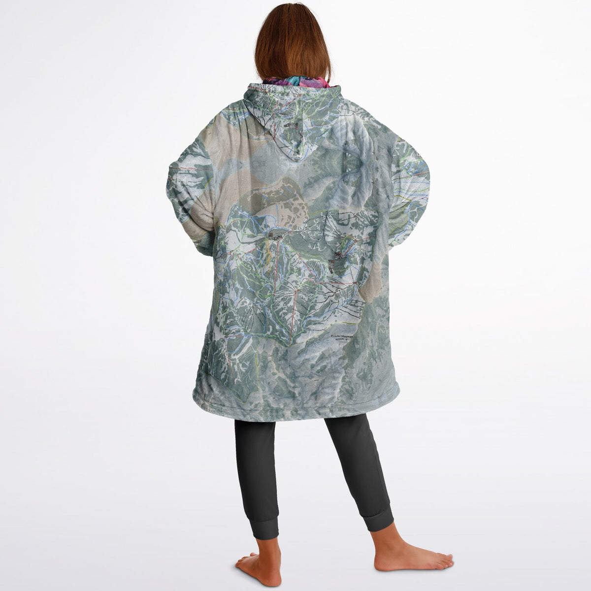 Powder Mountain, Utah Ski Resort Map Youth Reversible Snug Hoodie